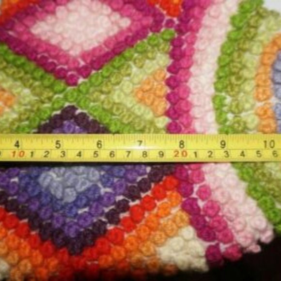 Multicolored chullo knitted in wool winter warm unisex Andean culture - Picture 11 of 11